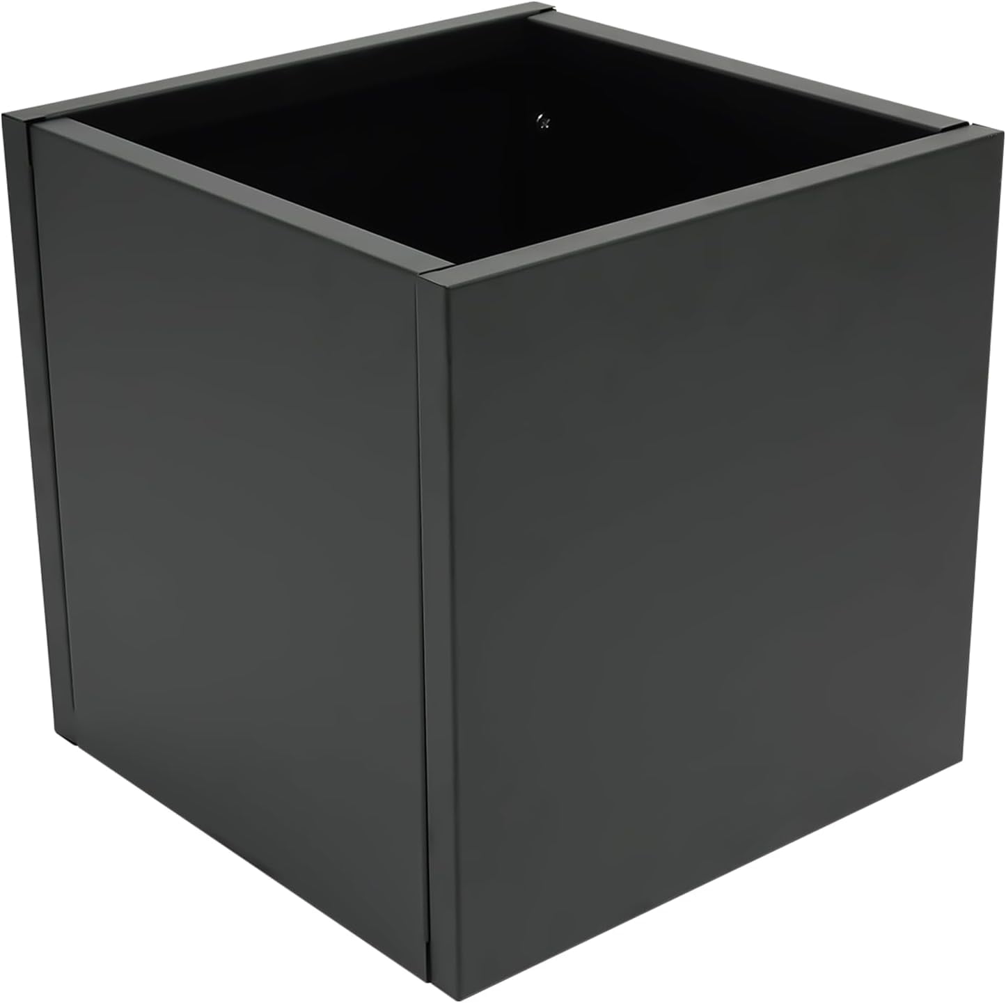 26 Inch Steel Square Planter Box Black Cube Planting Box Indoor Outdoor Flowers Plants Planter for Patio Yard Garden