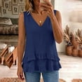 thumbnail image 6 of jjayotai Tank Tops for Women Casual V Neck Ruffle Hem Babydoll Tanks Sleeveless Flowy Peplum Tops, 6 of 6