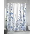 thumbnail image 5 of Shower Curtains Blue Theme Bath Curtain Blue Flower Waterproof Bathroom Shower Curtain Set with Hooks Decoration 36 x 72 Inches, 5 of 7