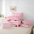 thumbnail image 6 of Homewish Cute Cherry 7-Piece Twin Bedding Sets,Sweet Cherries Fruit Bedding Comforter Set,Pink Red Sheet Sets For Girls Kids,Microfiber Bedroom Decor Reversible, 6 of 8