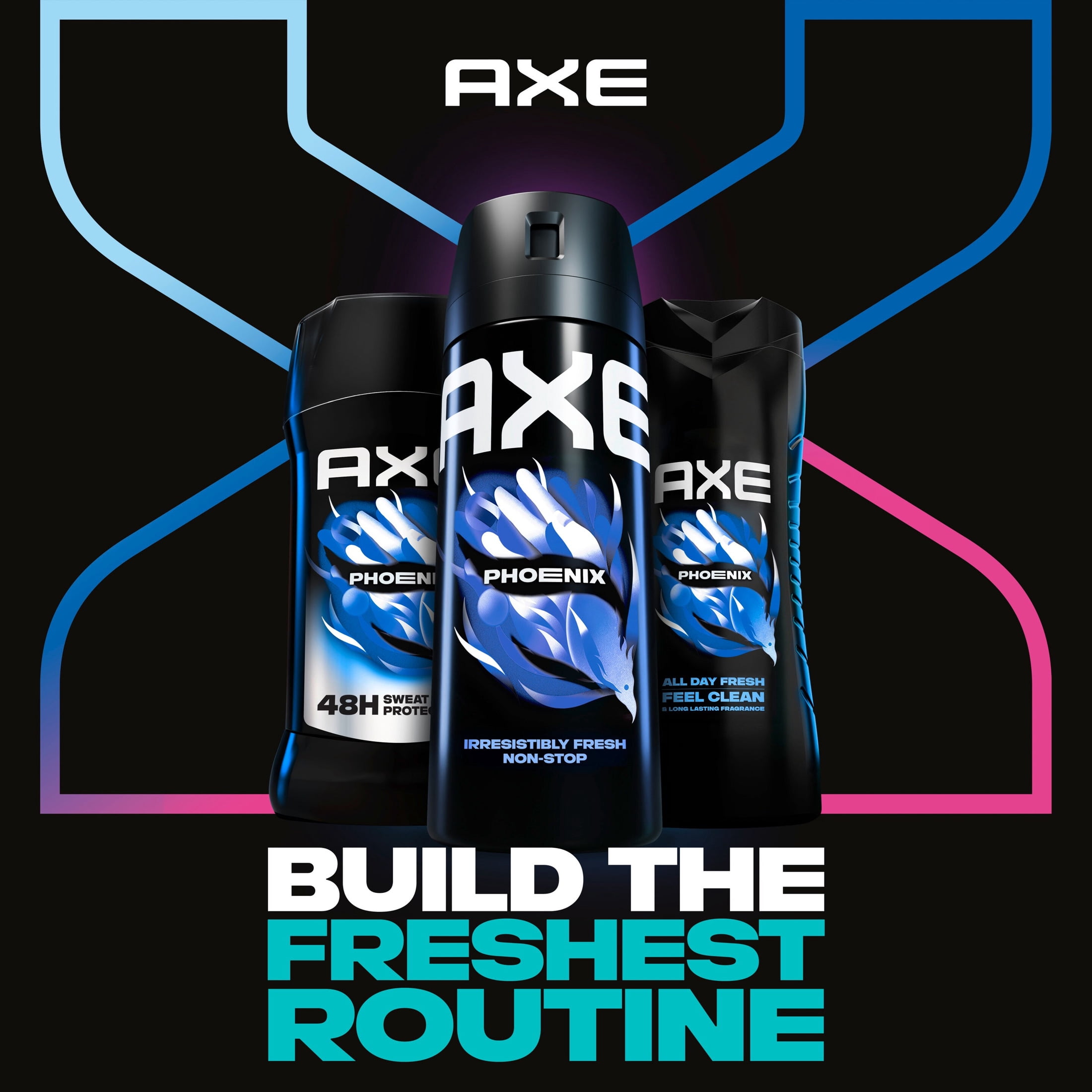 (2 pack) AXE Antiperspirant For Men 48 Hour Sweat And Odor Protection For Long Lasting Freshness Phoenix Crushed Mint & Rosemary Men's Deodorant, 2.7 oz