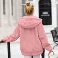 thumbnail image 4 of Womens Jackets Fleece Solid Color Zipper Up Stand Collar with Pockets Hoodless Sweatshirt Fall Outfits Casual Comfy Y2K Tops Winter Clothes 2025 Pink S-3XL, 4 of 9
