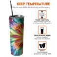 thumbnail image 6 of 20oz Colorful Tie Dye Mandala Pattern Skinny Tumblers Stainless Steel Tumbler with Lid and Straw,Vacuum Insulated Double Wall Travel Tumbler Cups with Cleaning Brush for Coffee,Tea, 6 of 6
