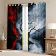 thumbnail image 2 of Manfei Rustic Plant Black Out Curtains,Red Lightning Curtains Pack of 2 (42x63 Each),Lake Mountain Pattern Bedroom Curtains For Adults,Ultra Soft Home Decor, 2 of 6