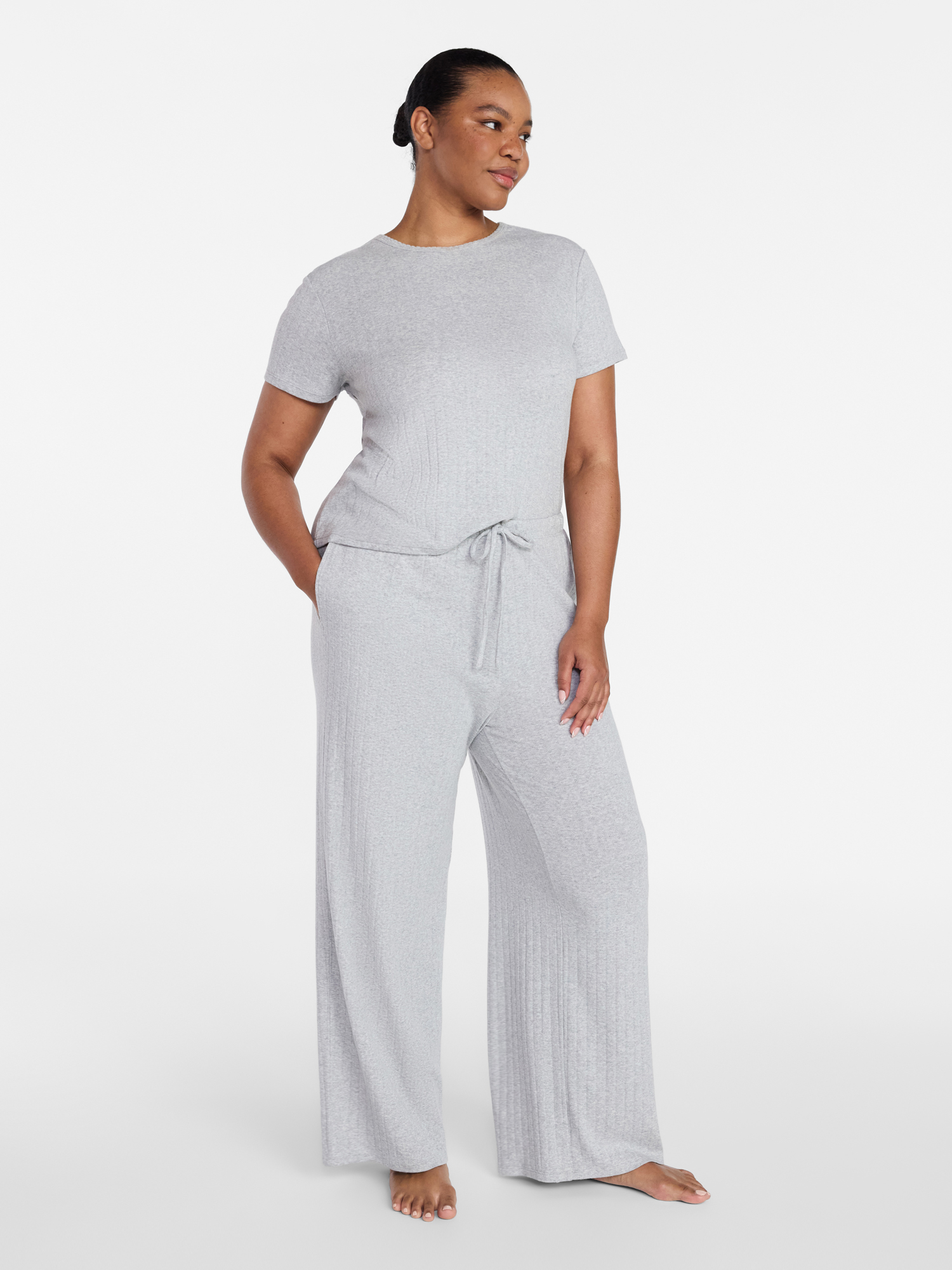 Joyspun Women’s Pointelle Knit Sleepwear Pants, 30'' Inseam, Sizes XS-3X