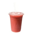 thumbnail image 1 of Crystalware Clear Cups with Flat Lids for Milkshake, Smoothies, 50 Cups/lids (10 oz.), 1 of 2