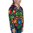 thumbnail image 5 of Naloa Traditional Floral Polish Teenage Zipper Hoodie, Long Sleeve Zip Up Hoodies Casual Jackets Tops for 7-12 Years-Small, 5 of 6