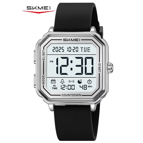 SKMEI Mens Digital Watch Sports Waterproof Outdoor Large Face Military Watches for Men with Stopwatch LED Back Ligh Alarm