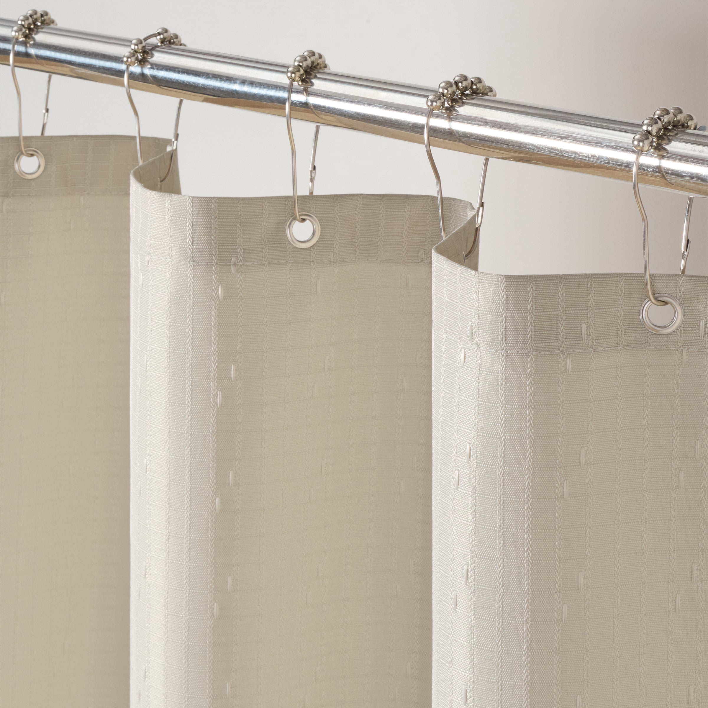 Host & Home Shower Curtain Set (Bulk Case of 12) - 72x72, Raindrop Pattern, Beige