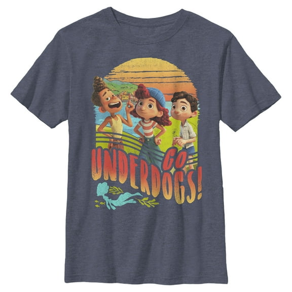 Boy's Luca Go Underdogs Graphic Tee Navy Blue Heather Small