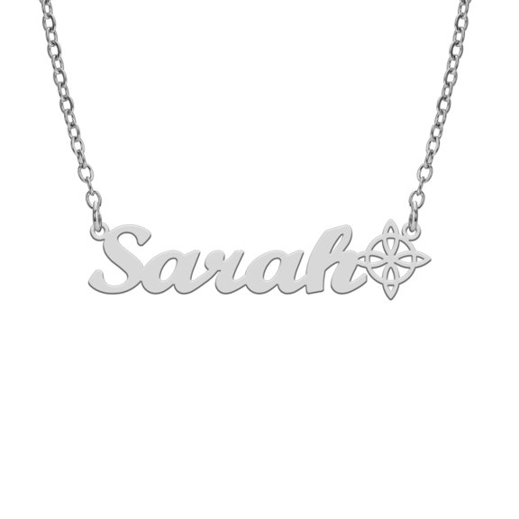 EUEAVAN Steel Personalized Witch Knot Name Pendant Necklace Custom Name Stainless Steel Jewelry