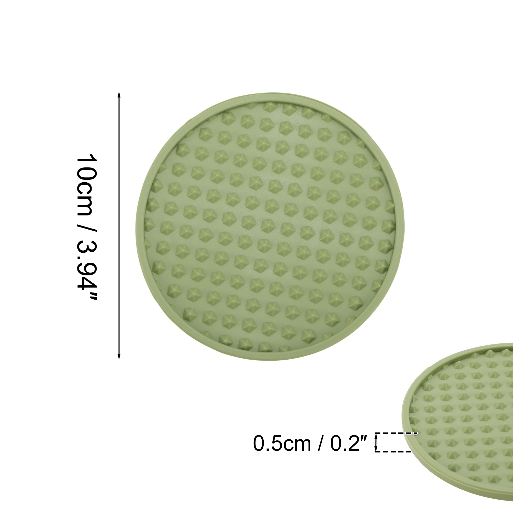 Unique Bargains Water-repellent Pyramid Design Drink Coaster Set Green