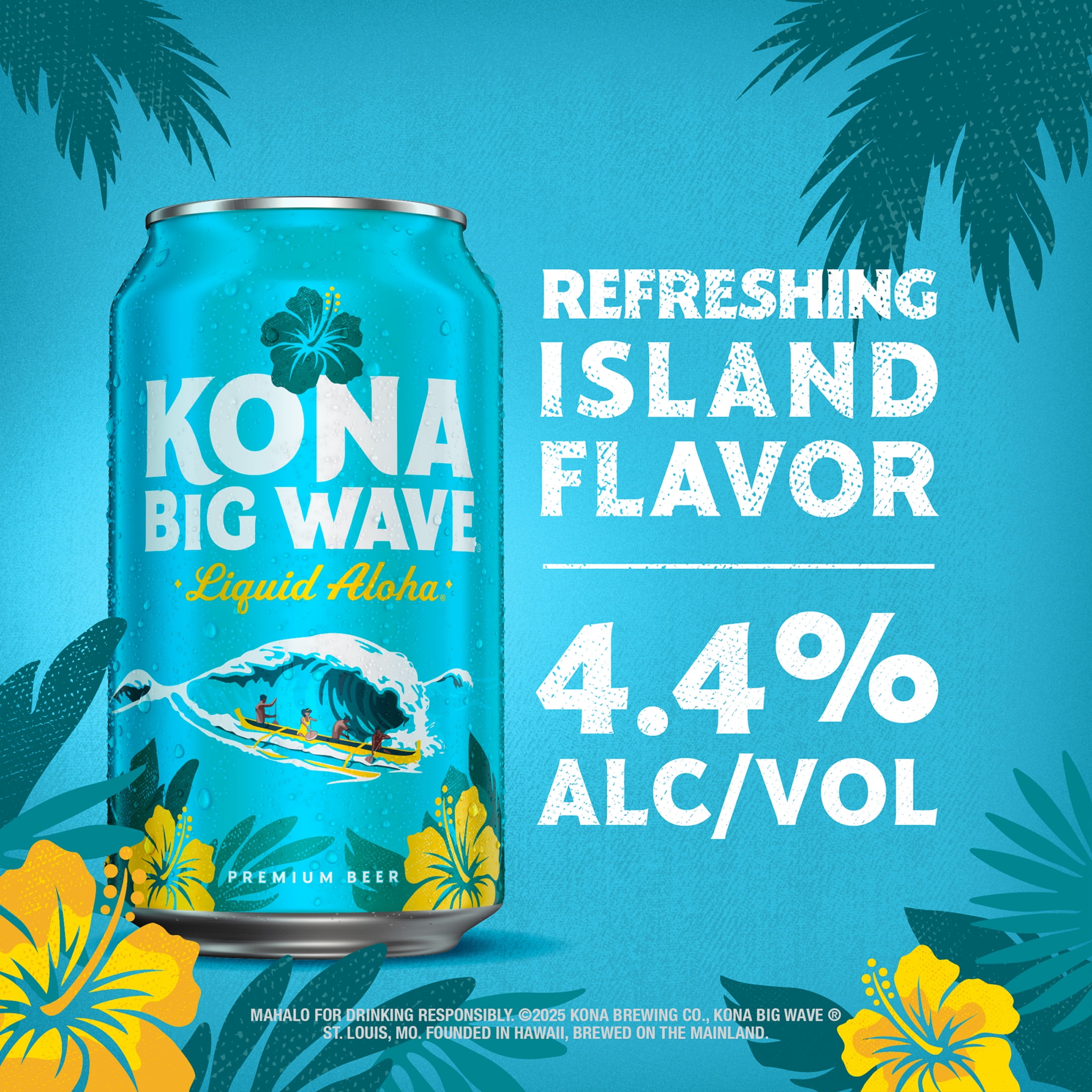 Kona Big Wave Premium Beer 12 pack 12 fl oz Aluminum Cans 4.4% ABV