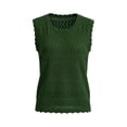 thumbnail image 5 of AJGRHE Womens Summer Crochet Tank Tops Casual Trendy Knit Sweater Vest Sleeveless Hollow Out Boho Beach Tops Green XL, 5 of 5