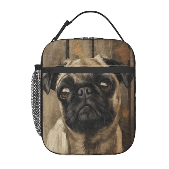 Pug Dog Lunch Bag Portable Thermal Lunch Box for Men and Women