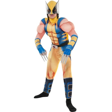 Costumes USA Wolverine Muscle Costume for Boys, Includes a Padded Jumpsuit, a Mask and Plastic Claws