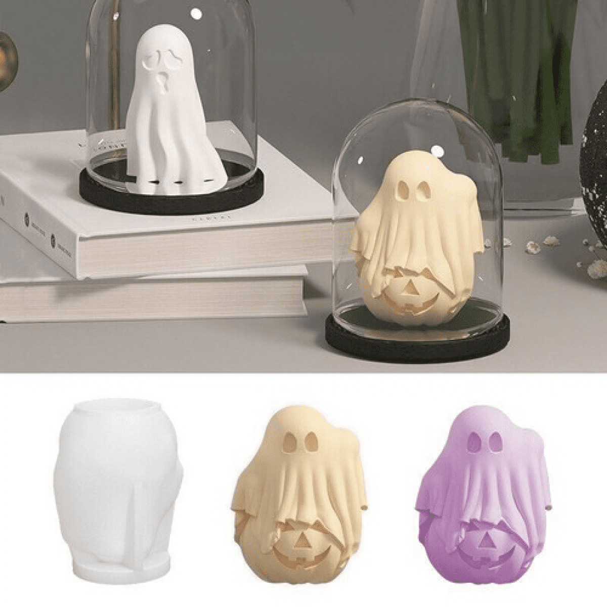 Halloween 3D Ghost Silicone Mold Epoxy Resin Ghost Mould Ghost Candle Mold