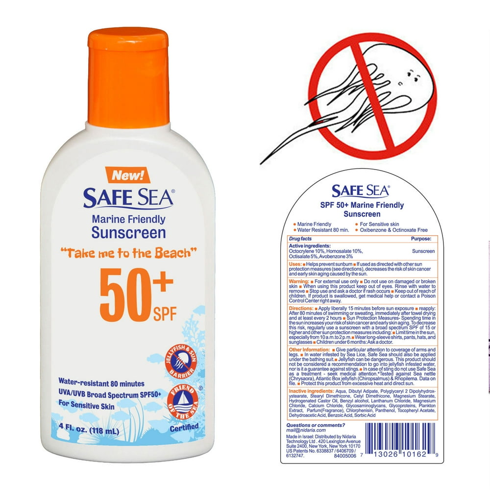 Safe Sea AntiJellyfish Sting Protective Lotion SPF50 Sunscreen
