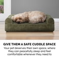 thumbnail image 3 of FurHaven Classic Sofa Orthopedic Dog Bed with Pillow Fill Base for Joint Support, Removable Washable Cover, Jumbo XL, Faux Fur & Velvet, Dark Green, 3 of 6