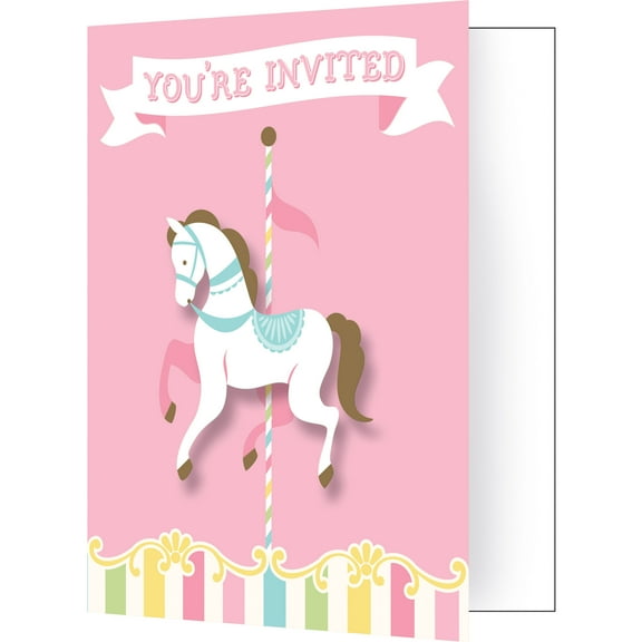 Carousel Invitations, 8 pk