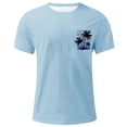thumbnail image 3 of DeHolifer Mens T-Shirt Plus Size Graphic Short Sleeve Loose Tee Crewneck Palm Tree Summer Shirts Light Blue M, 3 of 4