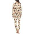 thumbnail image 3 of FOR U DESIGNS Flower Roosters Pajamas Sets for Women Long Sleeve Crew Neck Tops Set of 2 Size XS Sleepwear Long Pants with Pockets for Women Nightwear Winter, 3 of 6