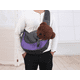 thumbnail image 4 of Bolso bandolera para mascotas, bolso pequeño para gatos para viajar, sin necesidad de empacar con anticipación, cabestrillo para el pecho, bolsa de malla transpirable (pequeño, morado) Rojo Verde, 4 of 4