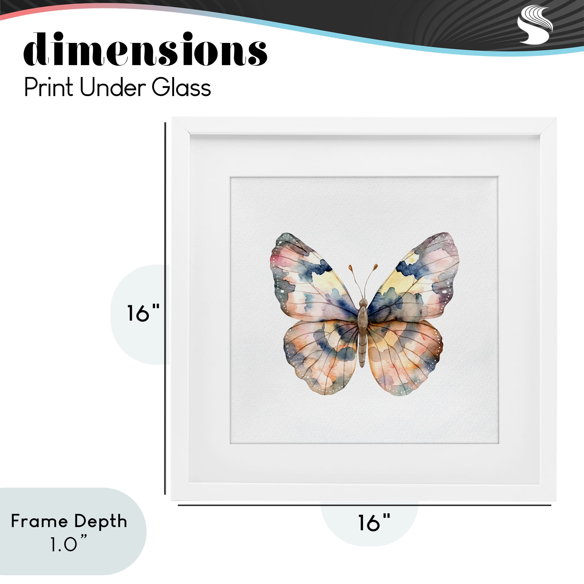 Stupell Industries Traditional Watercolor Butterfly White Framed Print Under Glass, design by Kim Allen