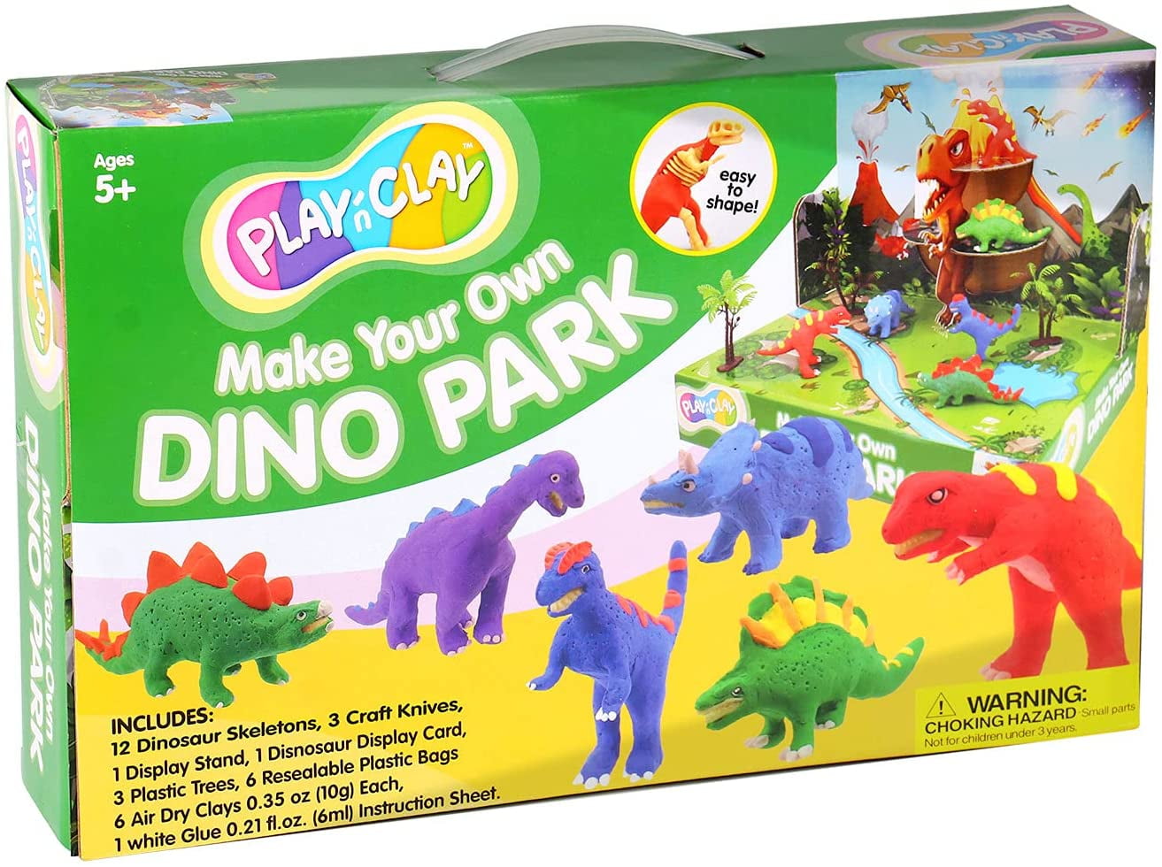 ToyVelt Clay Dinosaur Toys Set for Kids Magic Modeling, 26 Pieces 