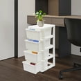 4 Drawer Plastic Storage Organizer Container Floor Mounted Dresser for ...