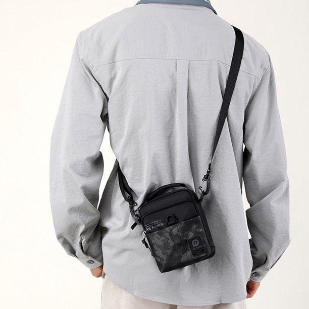 Bolsa De Pecho Riñoneras informales para hombre, nailon ajustable, accesorios para deportes al aire libre (negro)