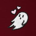 thumbnail image 2 of Dalix Heartly Ghost Embroidery Jogger Midweight Fleece Sweatpants Soft Lounge Pant Drawstring Waistband Pockets Womens in Burgundy XS X-Small, 2 of 5