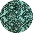thumbnail image 1 of Ahgly Company Indoor Round Abstract Light Blue Modern Area Rugs, 5' Round, 1 of 4