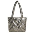 thumbnail image 1 of Bolso de hombro acolchado para mujer, bolso de mano, bolso cruzado (champán), 1 of 9
