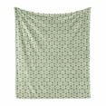 thumbnail image 1 of Geometric Soft Flannel Fleece Throw Blanket, Hexagon Pattern Design Abstract Geometric Forms on White, Cozy Plush for Indoor and Outdoor Use, 50" x 70", Pale Orange Olive Green, by Ambesonne, 1 of 6