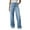 19# Sky Blue, variant on Cyglowse Mid Rise Straight Leg Jeans for Women Multi Pocket Stretchy Baggy Boyfriend Jeans Trendy Sky Blue M