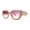 thumbnail image 1 of Womens Minimally Mod Geometric Square Rectangle Plastic Sunglasses Tan Purple Yellow, 1 of 4