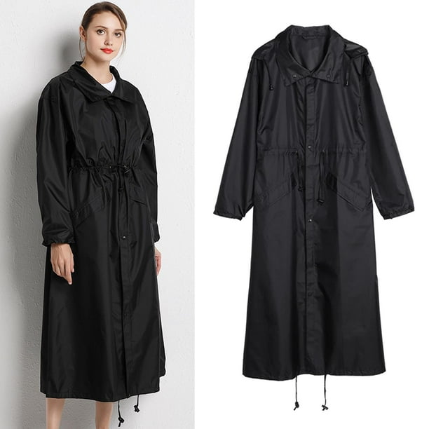 Chubasquero con capucha, impermeable, rgo, plegable, ligero, para mujeres adolescentes - XL negro Colcomx impermeables con capucha para mujer