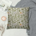 thumbnail image 2 of COMIO  Floral Pillow Cushion Cover, Vintage Garden Plants Herbs Flowers Botanical Classic Design Art, Decorative Square Accent Pillow Case, 2 of 5