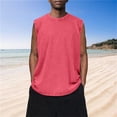 thumbnail image 6 of Men’s Sleeveless Tank Top Distressed Acid Wash Oversized Crewneck Loose Summer Tee, 6 of 8