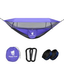 GEERTOP 3 in 1 Outdoor Hammock with Mosquito Net Sun Shelter Rainfly, Waterproof Double Sleep Rest Camping Hammock for Backpacking Travel Garden Park