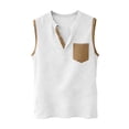 thumbnail image 6 of Wlynlyn Mens Tank Tops Summer Cotton Linen Casual V Neck Color Block Trendy Beach Vacation Sleeveless Shirts, 6 of 8