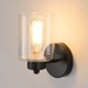 thumbnail image 4 of Aplique de pared negro mate con visualización de vidrio transparente, 1 luz para baño, color negro mate, para iluminación de pared. XianweiShao 9024735631354, 4 of 5