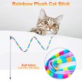 thumbnail image 3 of Juguete para gato, varita para gato, juguete interactivo para gato, campana para gato interior, tira de felpa de arco iris, 3 of 5
