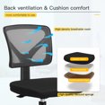 thumbnail image 4 of BestOffice Ergonomic Desk Armless Mesh Computer Lumbar Support Swivel Rolling Executive Adjustable Task Chair for Back Pain, Grey, 4 of 8