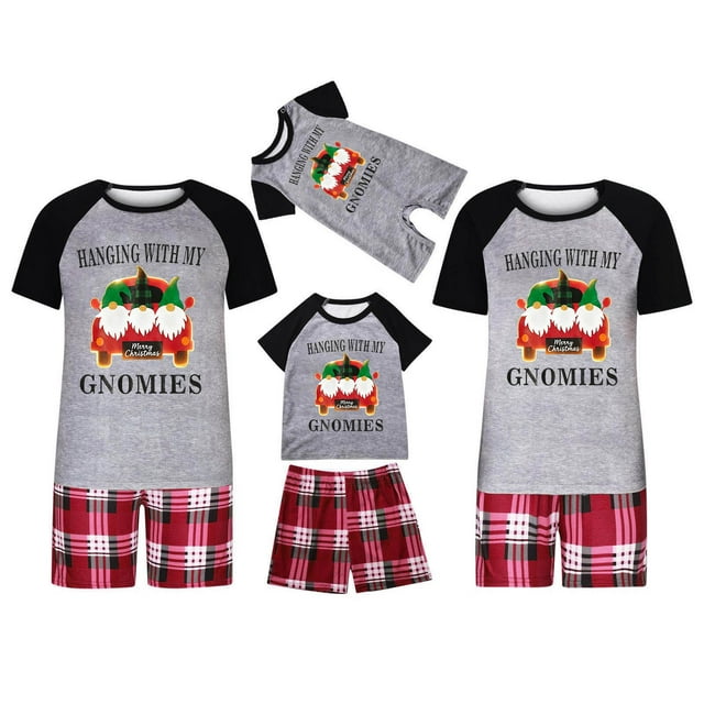 Pyjama Familial, Chandail à Imprimé Décontracté et Tendance à Manches Courtes avec Short Style Parent-Enfant Père, Pantalon de Pyjama