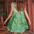 thumbnail image 6 of Viikei Summer Dresses for Women 2025,Women Casual Loose Summer Print Pleated Sleeveeless V-Neck Dress with Pocket Green XL, 6 of 7
