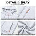 thumbnail image 6 of Dwelliawo Men's Tracksuits 2 Piece Set Solid Color Full Zip Fleece Hoodie Joggers Sport Pant Set Sweat Winter Suits with Pockets White XL, 6 of 7
