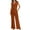 Z-112 Burnt Orange, variant on Womens High Cut Straight Leg Plain Long Leg Bib Pants Trousers Pants Catsuit for Ladies Faux Linen Casual Summer Fall Bib Pants 2026 Clothes Country Concert Y2K