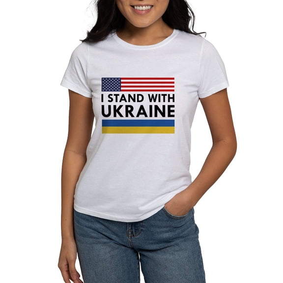 CafePress - I Stand With Ukraine Women's T Shirt - Women's Classic T-Shirt